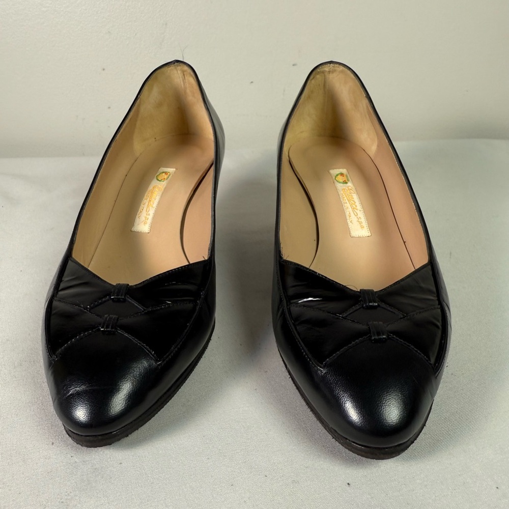 Vintage authentic Gucci black leather 2in heels pumps shoes slip on size 34.5 - Picture 6 of 17